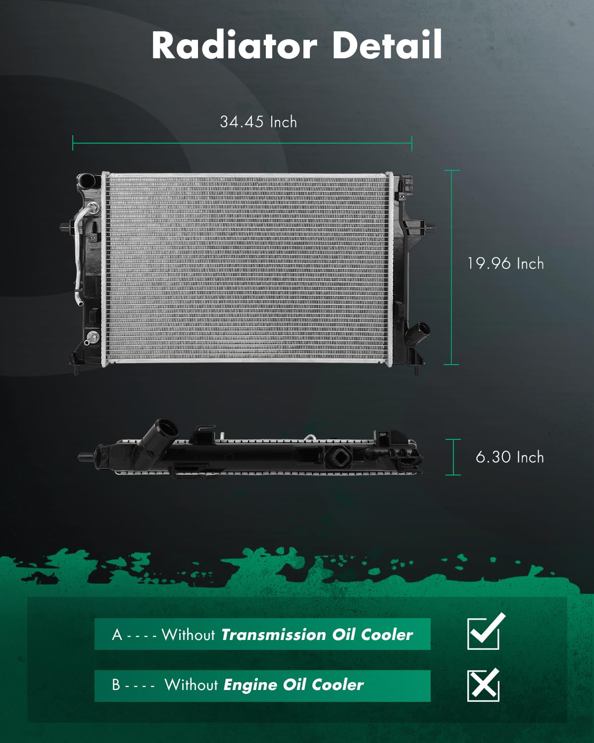 Amazon.com: SCITOO 25310-F2100 radiador Radiador de reemplazo para